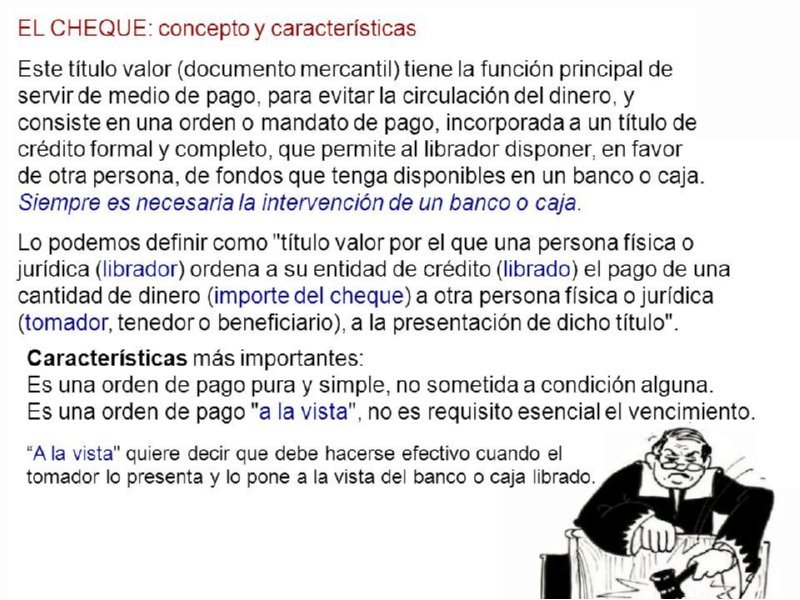 31 CHEQUE CONCEPTO Y CARACTERISTICAS